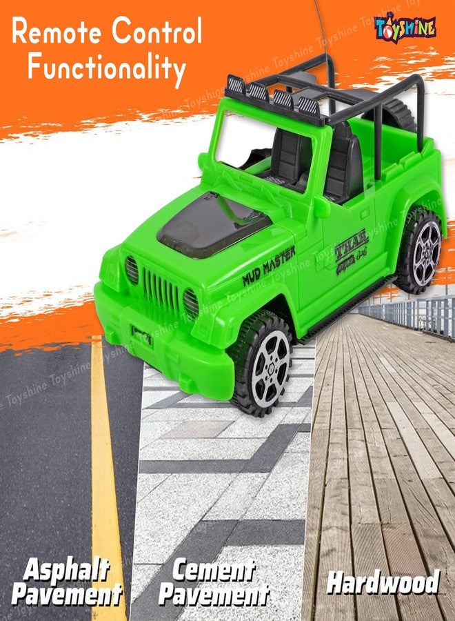 توي شاين سيارة جيب لعبة لاسلكية قابلة لإعادة الشحن تعمل بجهاز تحكم عن بعد من توي شاين بمقياس 1:18 مع أضواء، مثالية للأطفال لقضاء أوقات ممتعة لا تنتهي، هدية رائعة لحفلات أعياد الميلاد أو كهدية تذكارية - لون أخضر - Image 3